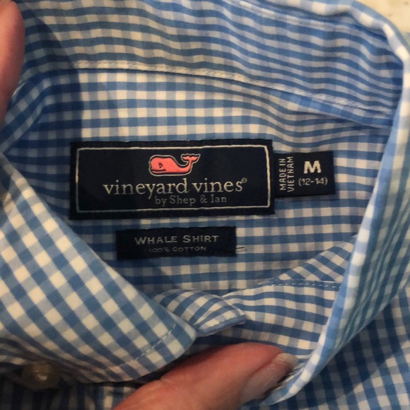 Vineyard Vines blue check whale shirt button down - Picture 4 of 5